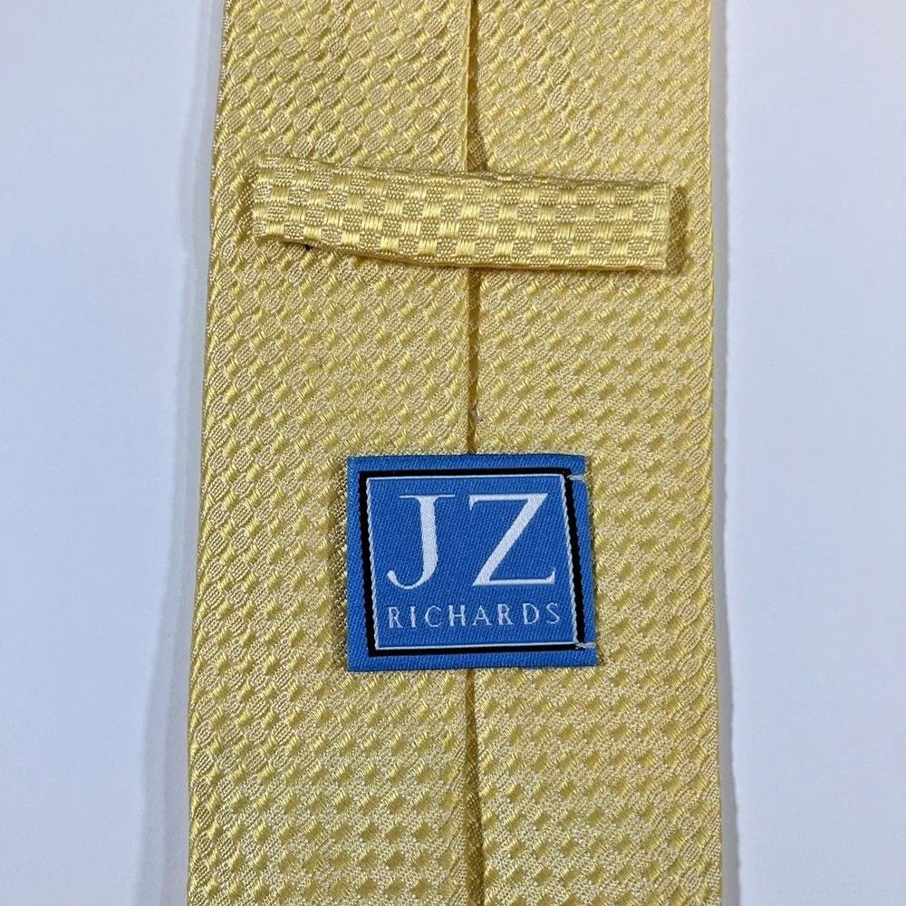 JZ Richards Boulder Yellow Gold Basketweave Diamond Silk Necktie 61